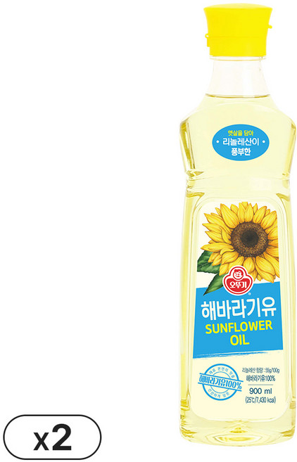 오뚜기 해바라기유, 900ml, 2개