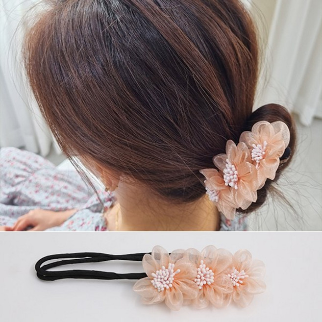 미스21 루비즈 플라워 당고 올림머리 헤어끈 (hs542)