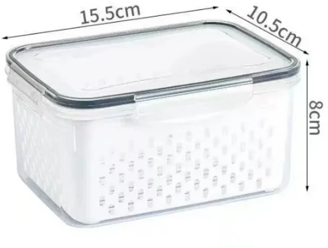 냉장고용 과일 보관 용기 샐러드 베리 양상추용 여과기가 있는 이동식 세척 그릇이 생산, 800ml, 1개