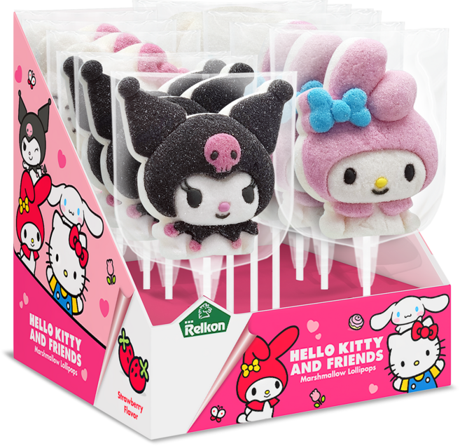 산리오 마시멜로 롤리팝 12개 확정발송 마이멜로디 쿠로미 시나모롤 헬로키티, 45g, 마시멜로우