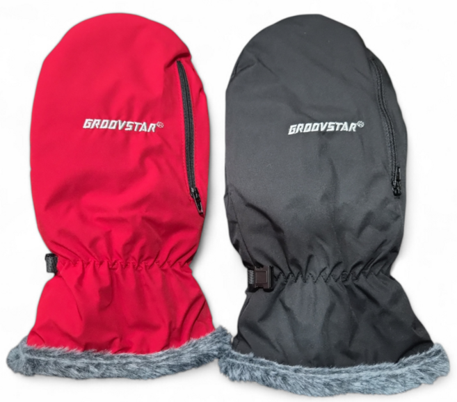그루브스타 GRS 핫팩 벙어리 방한 스포츠장갑 + 핫팩 세트, 블랙, 1세트