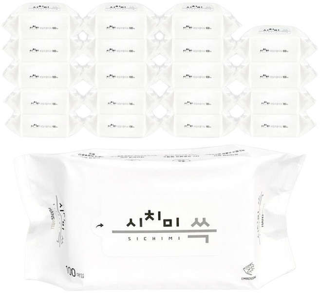 한스웰 시치미 쓱 데일리 물티슈 리필형 100매 20개, 100개입, 50g