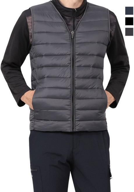 제로아웃도어 버팔로 남성 아웃도어 경량 브이넥 패딩조끼 Model No DOB4113