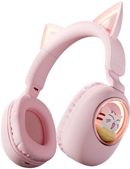 디알고 고양이귀 캐릭터 LED 키즈 블루투스 헤드폰, (PINK) 핑크 고양이귀, 1년 A/S 무상 DRGO BH038C