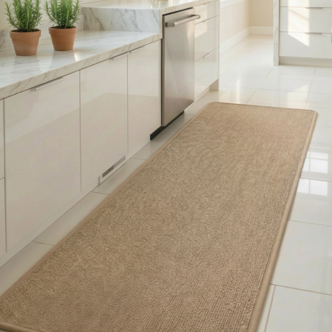 리빙딜 거실 화장실 욕실 빨아쓰는 미끄럼방지 기름방지 주방 발매트, 브라운