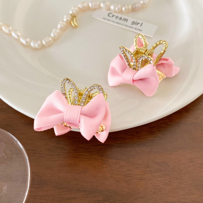 兒童可愛立體兔耳朵蝴蝶結髮夾小女孩抓夾四季女童頭飾寶寶髮卡女1135C2粉色兔耳朵2件默認顏色