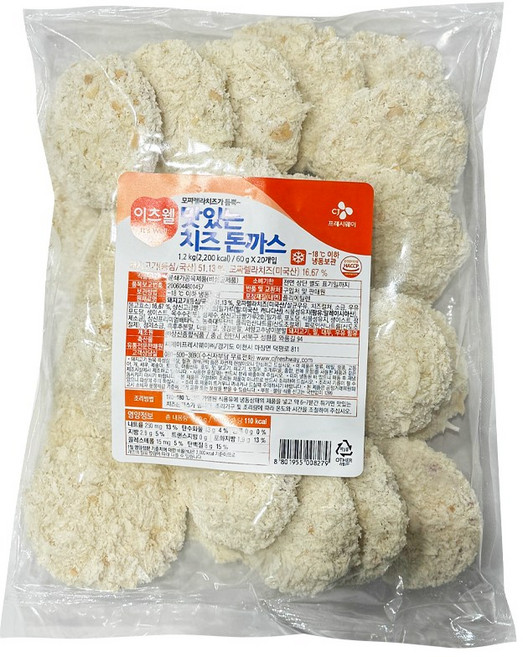 푸드올마켓_ 이츠웰 치즈돈까스 1.2kg /냉동, 1개