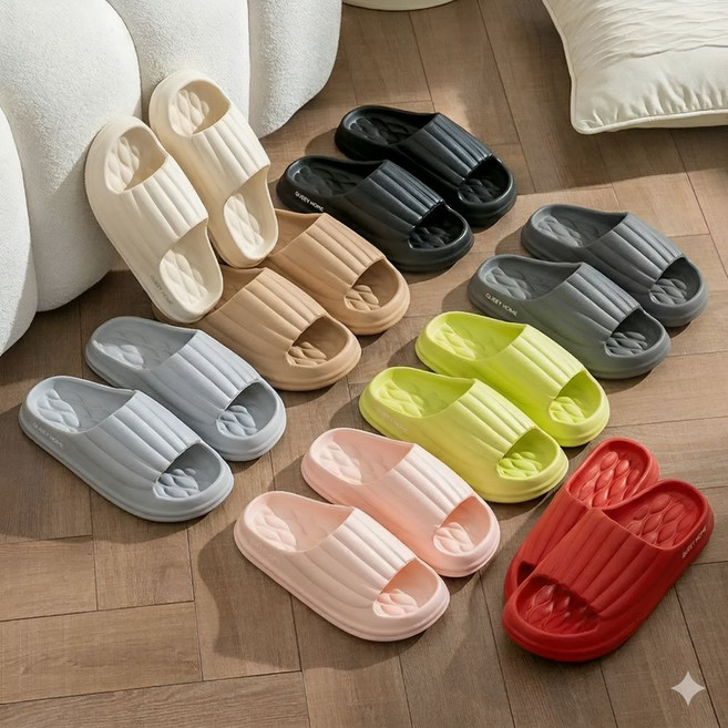 오리비아 가볍고 푹신한 거실 욕실 슬리퍼 실내화, 아이보리, 1개