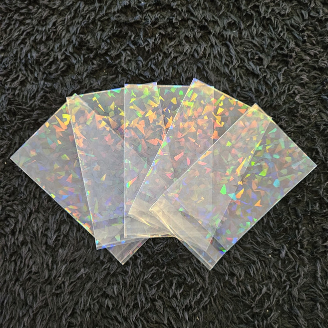 투명 홀로그램 OPP 포카 포장 슬리브 접착식 포토카드 프로텍터 가로형탑로더 필름 50매, 자개, 50장