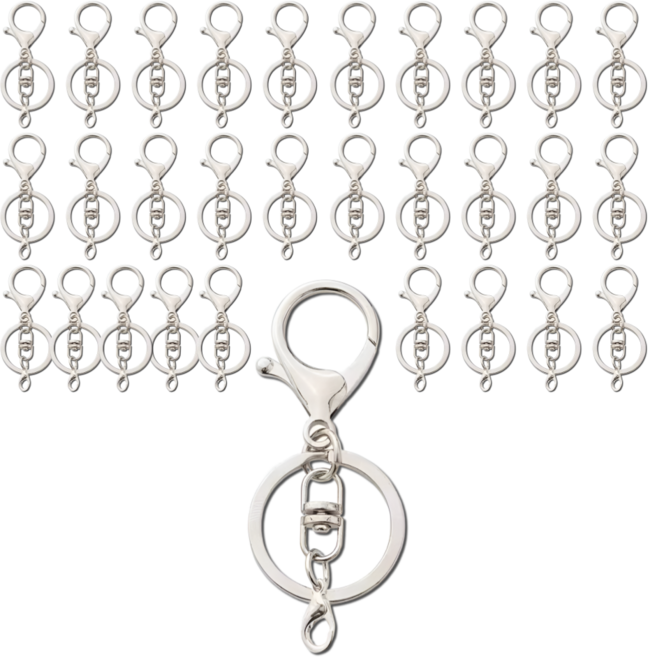 펴나나다 랍스터 키링 연결고리, 30개, 실버