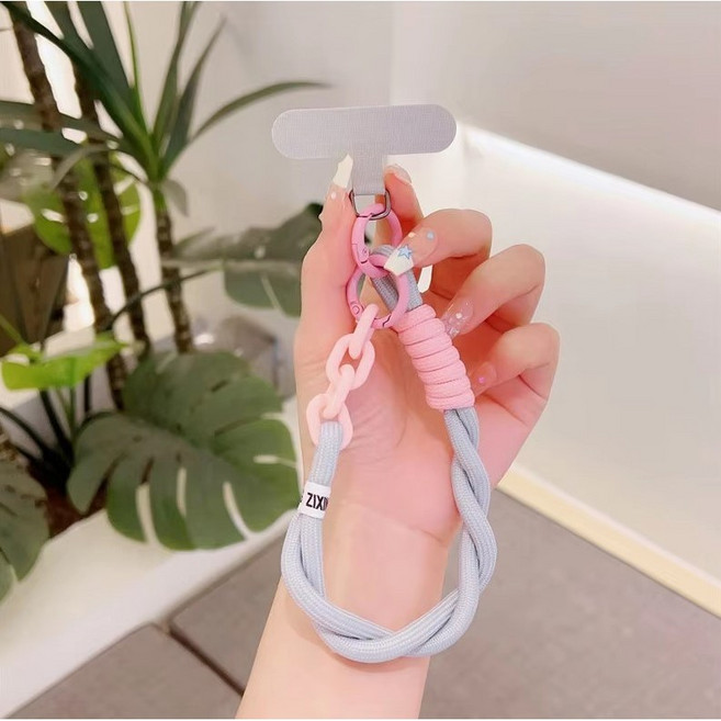 레송 VIVID 핸드폰 줄 통통 스트랩 체인 도난방지 여행용, 1개, 5.그레이핑크