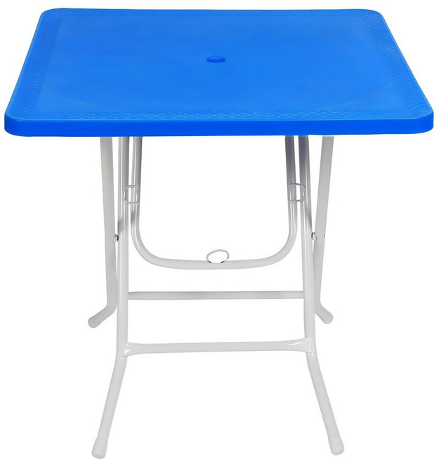 지오리빙 접이식 플라스틱 사각 테이블, 블루