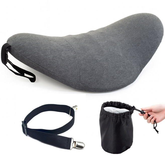 2025년 신형 휴대용 허리쿠션 차량 의자 수면 기내용 사무용 허리쿠션, 챠콜