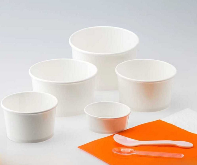 일회용 젤라또 컵 뚜껑 포함 아이스크림 용기 그릭 요거트 종이 테이크아웃, 1개, 8. 10온스(340ml-컵100개)