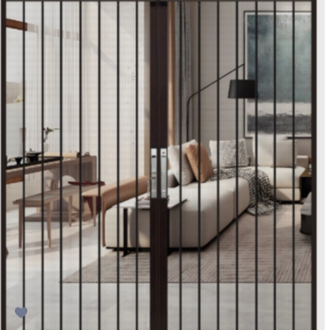 오센디 무타공 중문 방충망 자바라 슬라이딩 도어 가정용 현관문 폴딩도어 아파트, 그레이