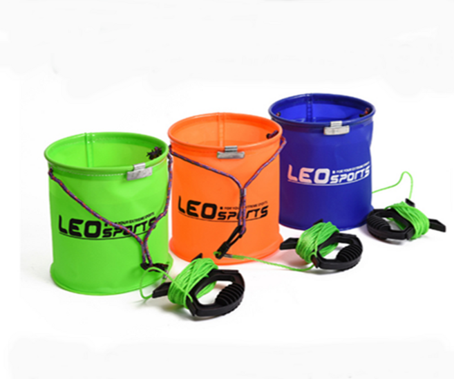낚시 LEO 두레박 접이식 밑밥통 살림통 크릴백, (선택2번)LEO두레박(오렌지)