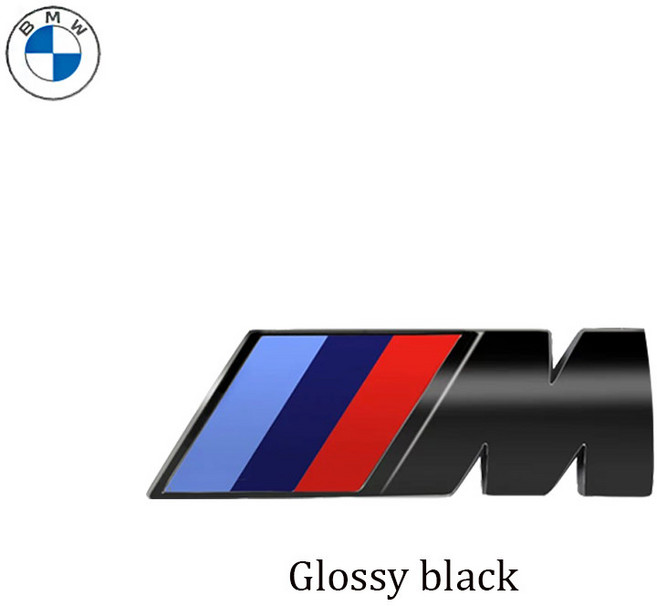 BMW M 엠블럼 3D ABS 자동차 펜더 로고 후면 트렁크 스티커 BMW E39 E46 E36 E90 G20 G30 E60 G22 F30 F20 X3 X5 X6 M 액세서리, 1pcs glossy black, 5.5cmx2cm, 1개