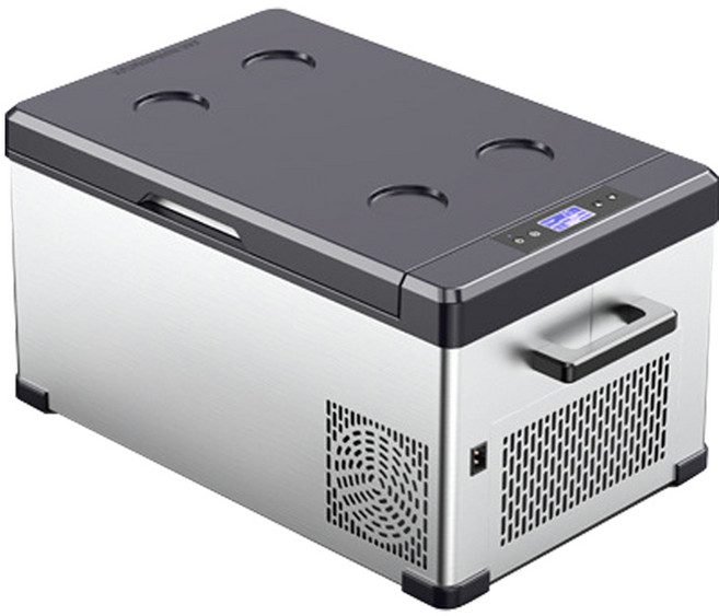 30L 車家兩用 壓縮機冰箱 數位面板 快速製冷 精準控溫 低功耗 低噪音, 黑色+銀色, 30L車家兩用冰箱