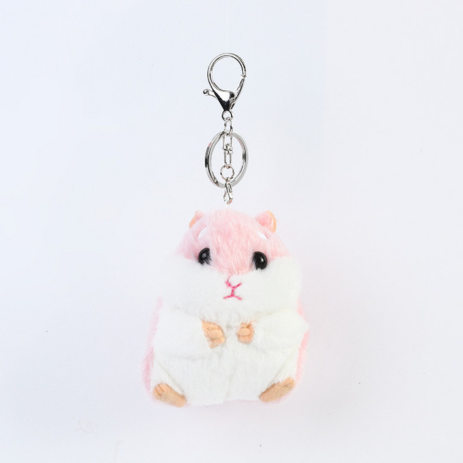 아이마이미마인 햄스터 인형 가방고리 키홀더 열쇠고리 키링, 1개, 핑크
