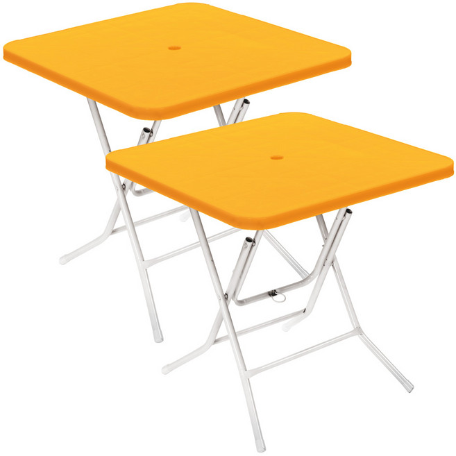 플라스틱테이블 사각테이블 야외테이블 편의점 포장마차 간이 접이식, 옐로우 2개