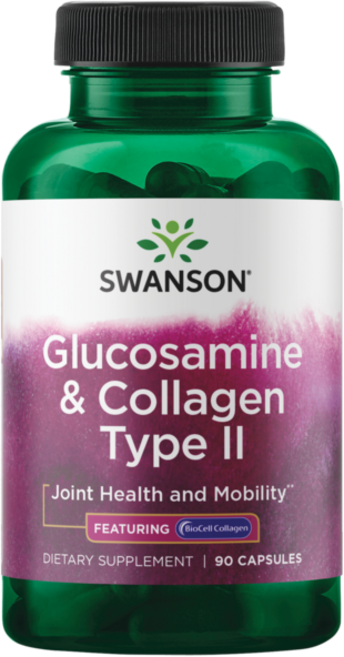 스완슨 Glucosamine & Collagen Type II 캡슐, 1개, 90정