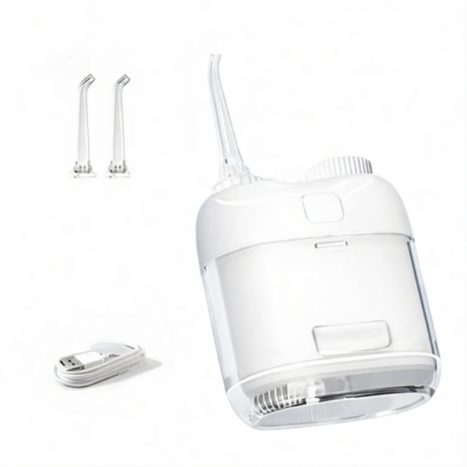 케이엠 휴대용 물치실 미니 무선 구강세정기, 화이트