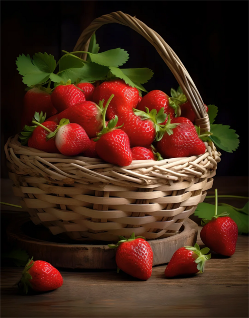 행운의 열매 딸기 목재 조각퍼즐 재물 풍부 가져다오는 과일 재물운에 좋은 풍수 컬렉션 그림퍼즐 300 500 700 1000피스, 바구니에 담긴 딸기 퍼즐도안07, 500조각(퍼즐유액없음), 1개