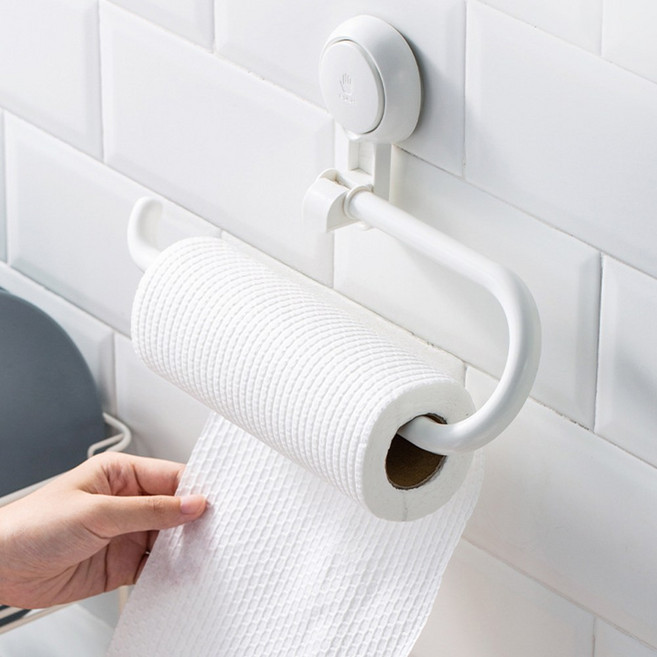 하우쏠 푸쉬 흡착 욕실 강력흡착 키친타올걸이 수건걸이 주방, 화이트, 1개