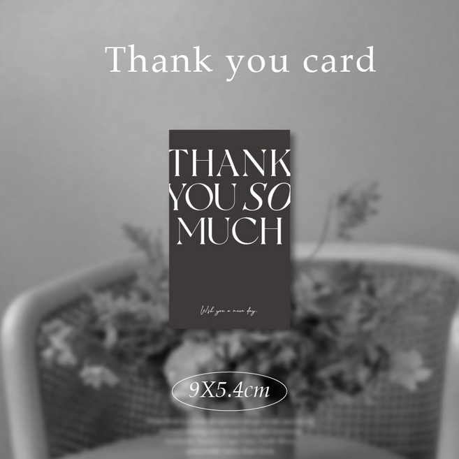 法式感謝小卡 祝福小卡 出貨小卡 包裝卡片 花束小卡 萬用卡片 thank you, 1個裝, B,賣場滿百不含運出貨