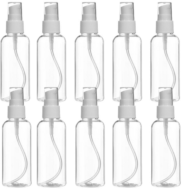 27리빙 여행용 소분 화장품 펌핑용기 100ml, 투명 + 화이트, 10개