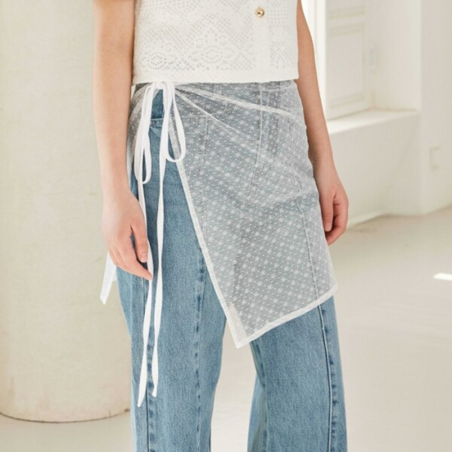 레이스 레이어드 랩 스커트 (VKAXF2044)