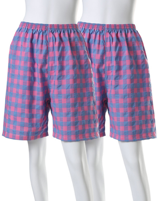 캐리루시 여성용 깅엄선염체크 5부 파자마 2p