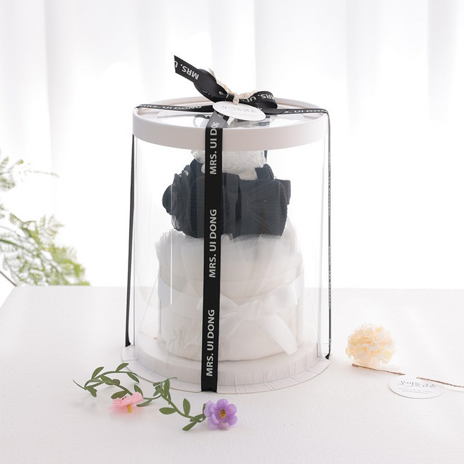 [출산백일선물] 우이동금손 프랜치 블랙 아기옷 케이크 11종세트 (케이크 선물포장)