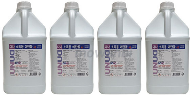 조은 다나 소독용 에탄올 83% 공간소독 방역 소독액 4L 4개