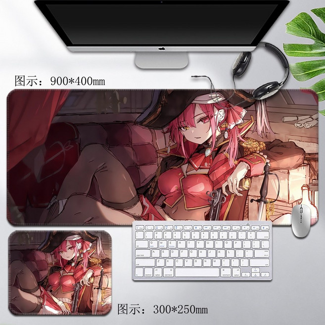 홀로라이브 호쇼 마린 동인 마우스 패드 키보드 장패드 두께 4mm, 패턴 17, 300x250mm