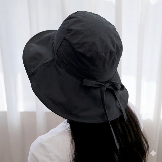 101도 챙넓은 바스락 턱끈 모자 햇빛차단 휴양지 자외선차단모자