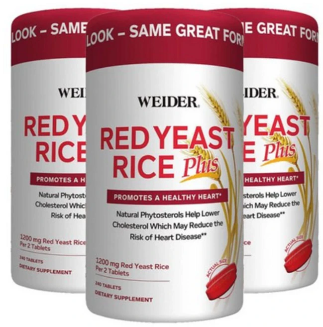 웨이더 [3개 SET] 홍국 레드 이스트 라이스 플러스 1200mg 240정 (타블렛) Weider Red Yeast Rice Plus 240tabs, 3개 - 쿠팡