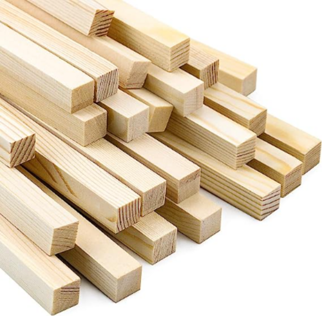 목재- 각재 각목 우드-38mmx38mm각-다용도각목-다양한 길이 구매가능, 1개, 각목-38x38x1300mm