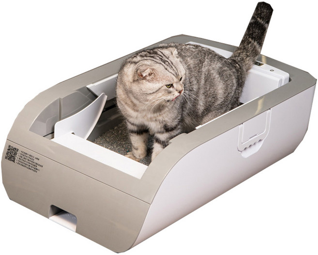 SD커머스 고양이 자동 화장실 스마트 향균 탈취 특대형 자동 청소 센서 화장실, app Pro 그레이, 1개