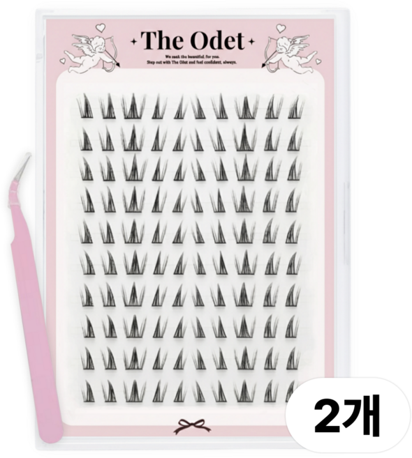 디오뎃 풀 필요없는 대용량 아이돌 아이래쉬 노글루 속눈썹 8-11mm, 2개, 100가닥