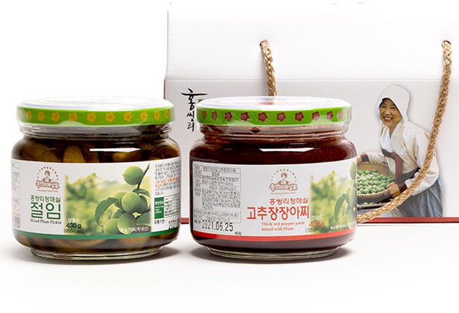 홍쌍리 청매실 매실장아찌 반찬세트 (고추장장아찌430+매실절임430) 860g, 680g, 1세트