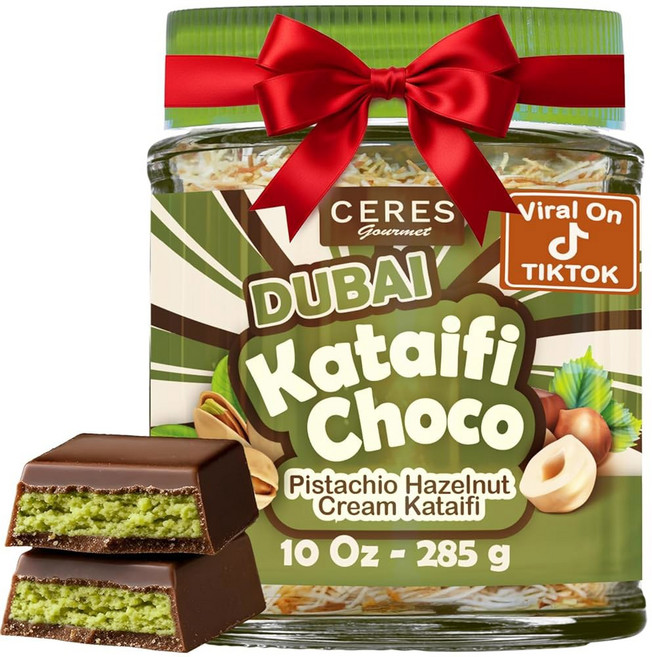 세레스 고메 두바이 스프레드블 초콜릿 u2013 피스타치오 스프레드에 구운 필로 카타이피 브렉퍼스트 초코, Milk Chocolate, 1개