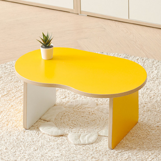 키미 아기 책상 유아 테이블 좌식 밥상 미니, 키미 600 좌식 테이블, 옐로우