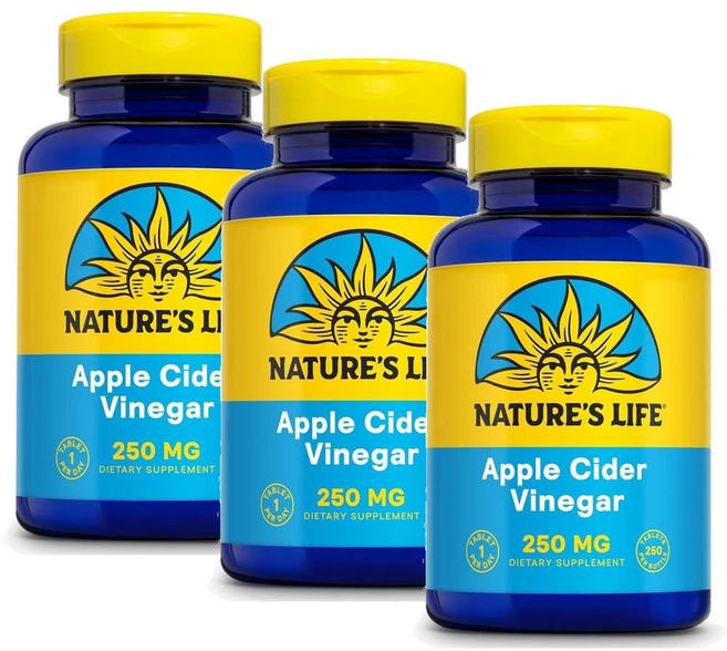 네이쳐스 라이프 애플사이다 식초 애사비 250mg Natures Life Apple Cider Vinegar, 250정, 3개 - 쿠팡