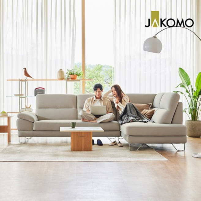 자코모 패시브 4인 코너카우치형 데이위브 패브릭 소파, 04도로시블루, 좌형, 04도로시블루_좌형