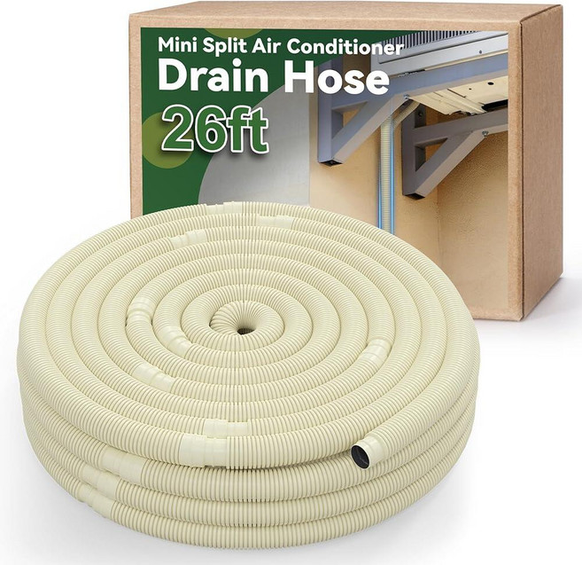 Flehomo 26Ft Universal Mini Split AC Drain Hose 5/8 ID UV Resistant Line Pipe for Air Conditioner, Flehomo 26Ft Universal Mini Sp