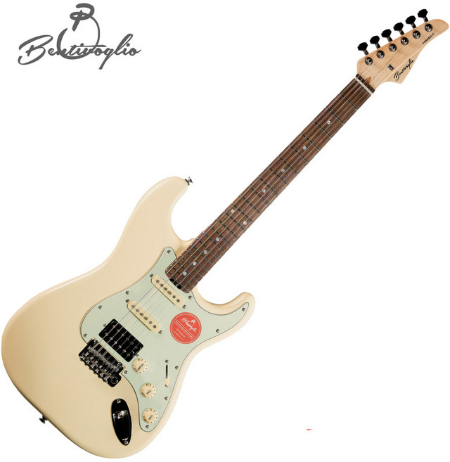 [벤티볼리오] Bentivoglio 내장스피커 일렉기타 파라볼릭 디럭스 DS500H OW 올림픽화이트 올인원기타, OW (올림픽 화이트), 1개