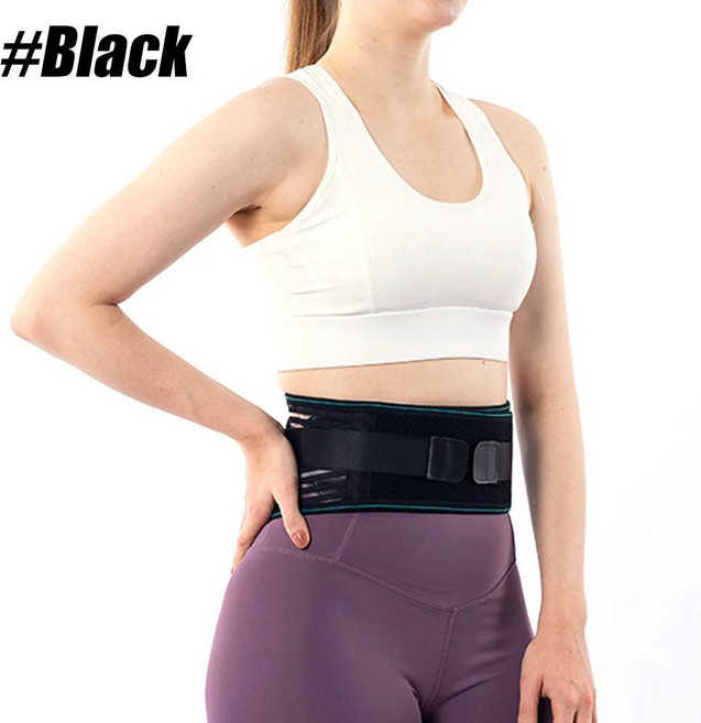 통증 완화 허리 보호대 좌골신경통 조절 요추 지지 벨트 통기성 안정화 기능 강철, 색상: 1. Black-1PCS / 크기: B. L, 1개