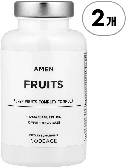 코드에이지 에이멘 후르츠 슈퍼 후르츠 콤플렉스 포뮬러 Codeage Amen Fruits Super Fruits Complex Formula 90정, 2개 - 쿠팡