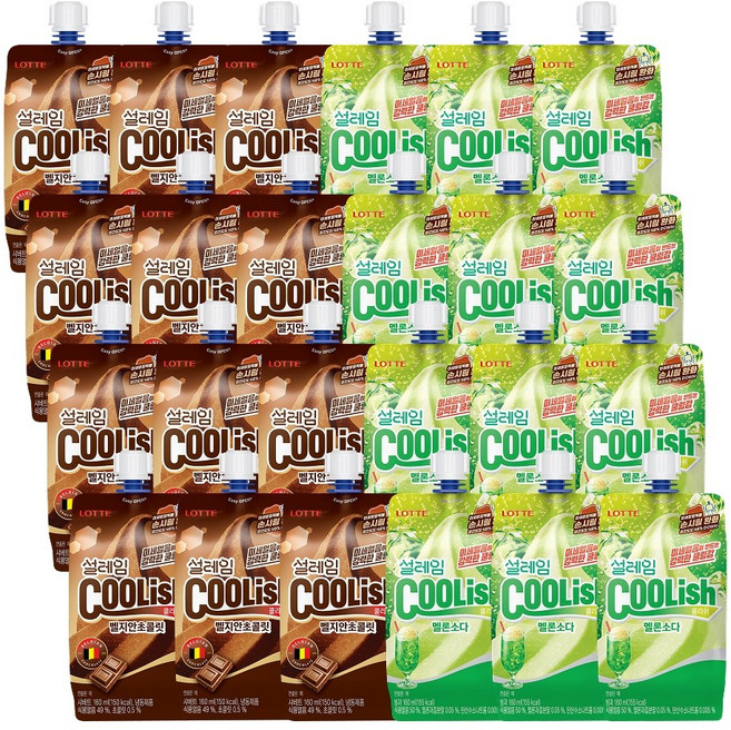 설레임 쿨리쉬 벨지안초코 x12개+멜론소다 x12개 아이스크림, 24개, 160ml